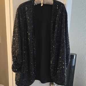 Elegant Black Sequin Sweater